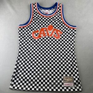 Mitchell & Ness Jersey Men M Blk Orange Blue Checkered Cavs Swingman HWC NBA New